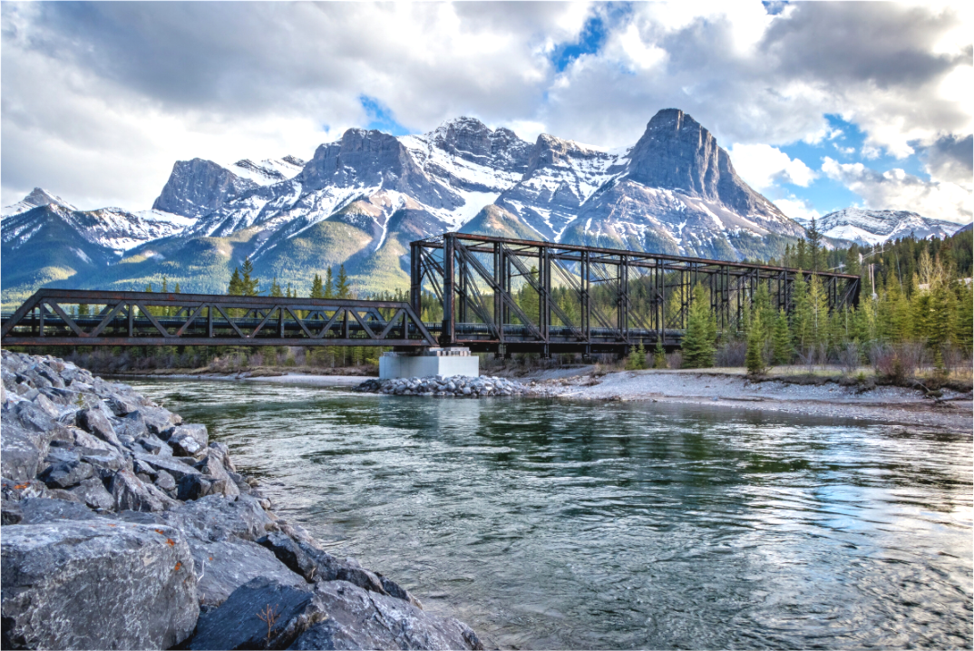 Main image Iron & Ice: Mount Rundle Railway Print