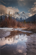 Main image Mountain Peak Reflection Landscape Photo Print – Rustic Wall Art