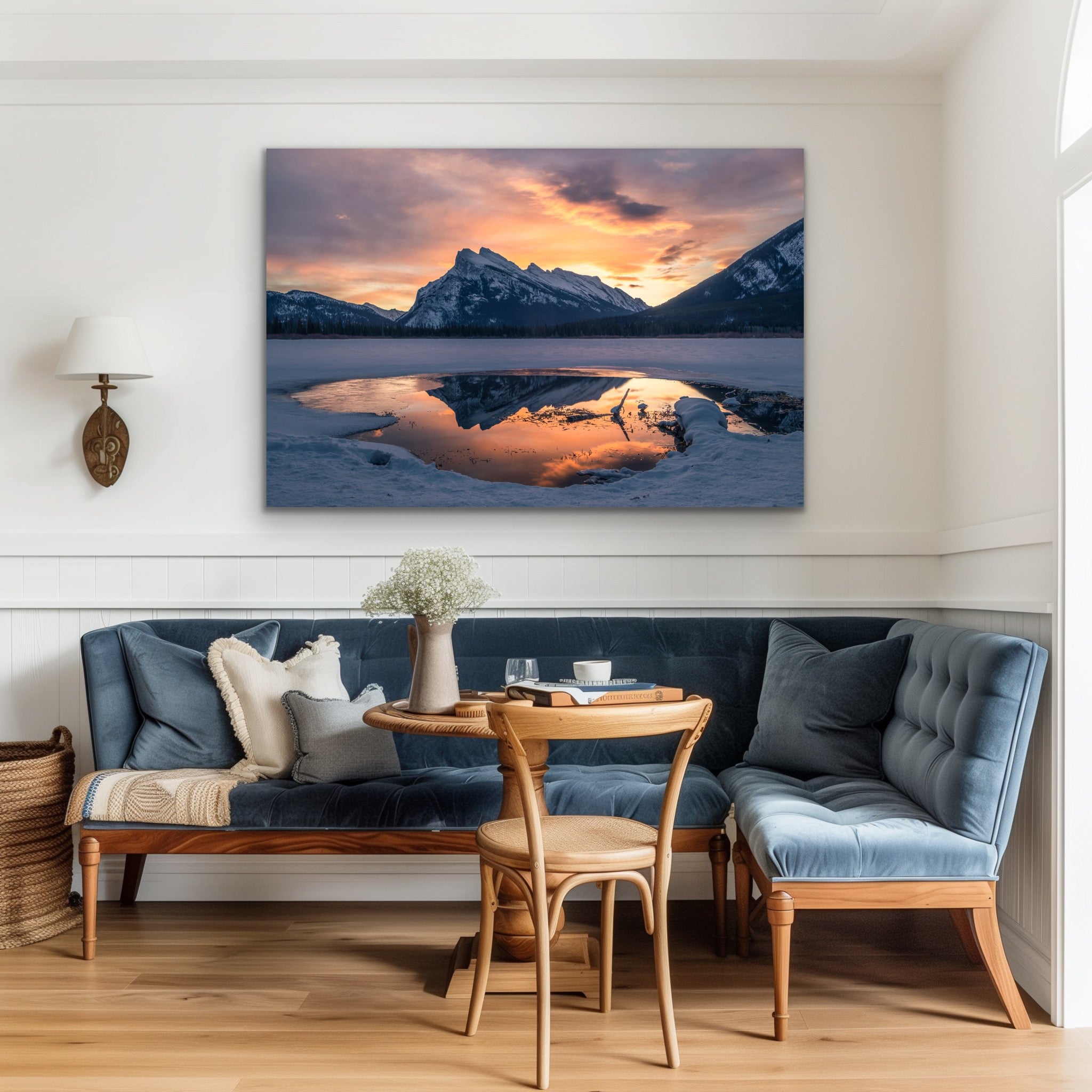Mount Rundle Sunrise – Vermillion Lakes Winter Reflection